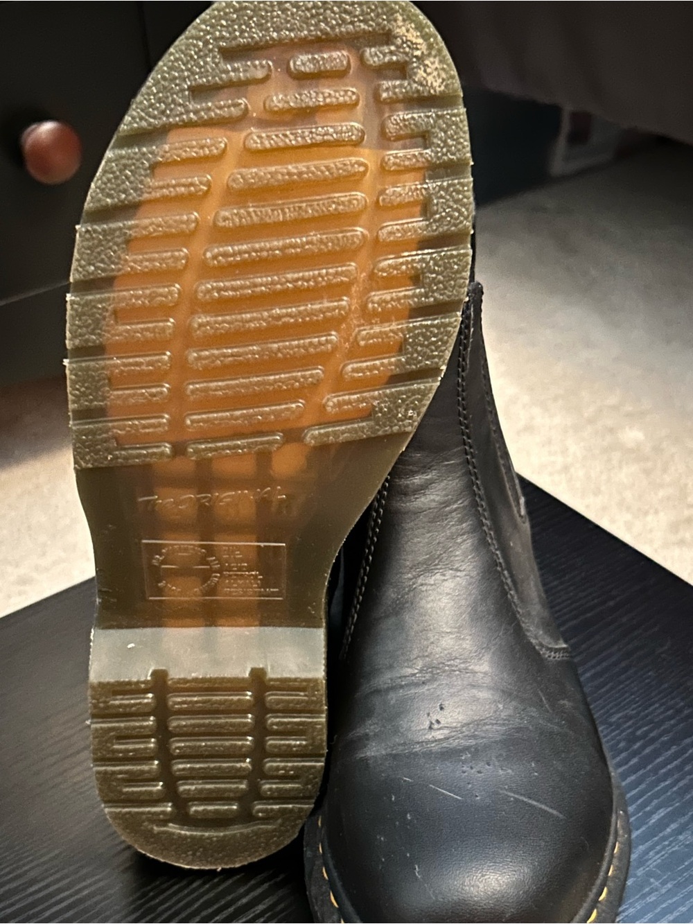 Dr. Martens Black Leather Chelsea Boots with Yellow Stitching - Picture 4 of 10